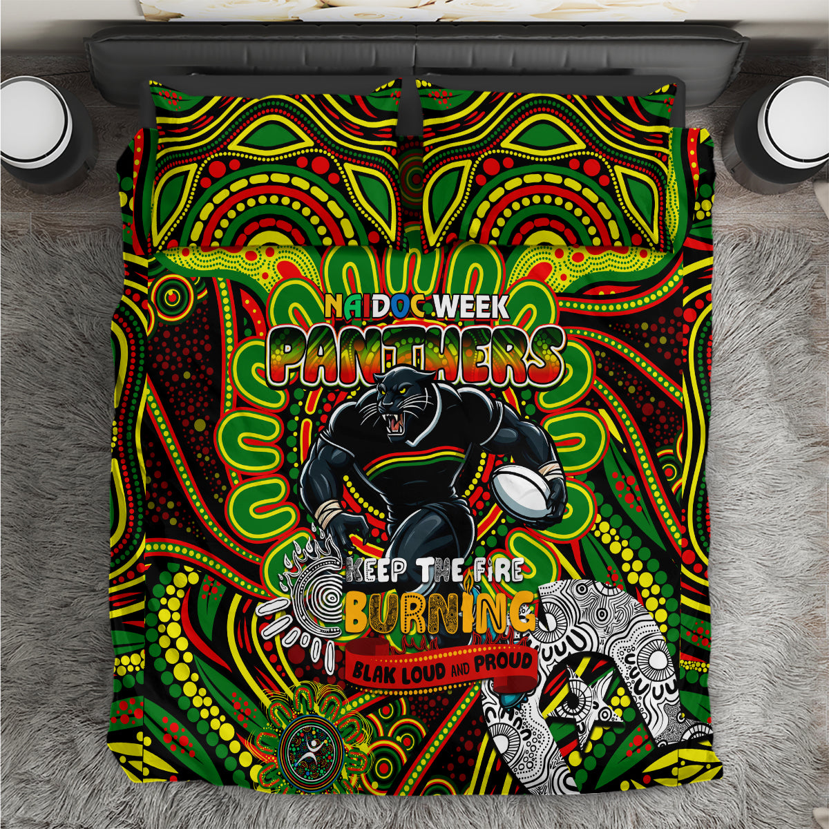 NAIDOC Week 2024 Panthers Bedding Set Mascot Rugby