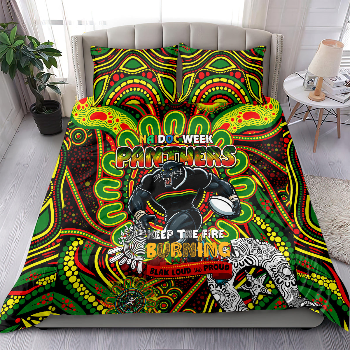 NAIDOC Week 2024 Panthers Bedding Set Mascot Rugby
