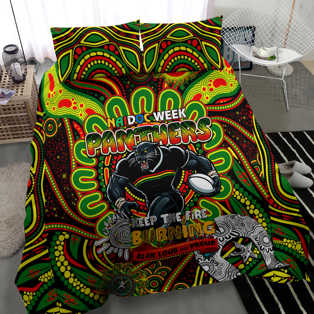 NAIDOC Week 2024 Panthers Bedding Set Mascot Rugby