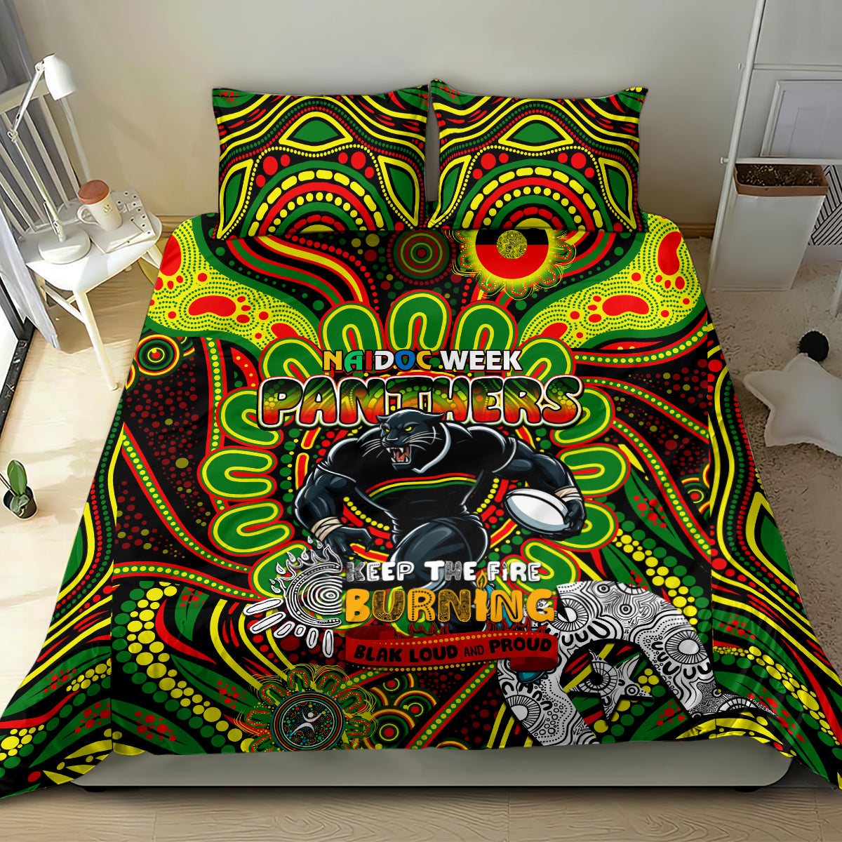 NAIDOC Week 2024 Panthers Bedding Set Mascot Rugby