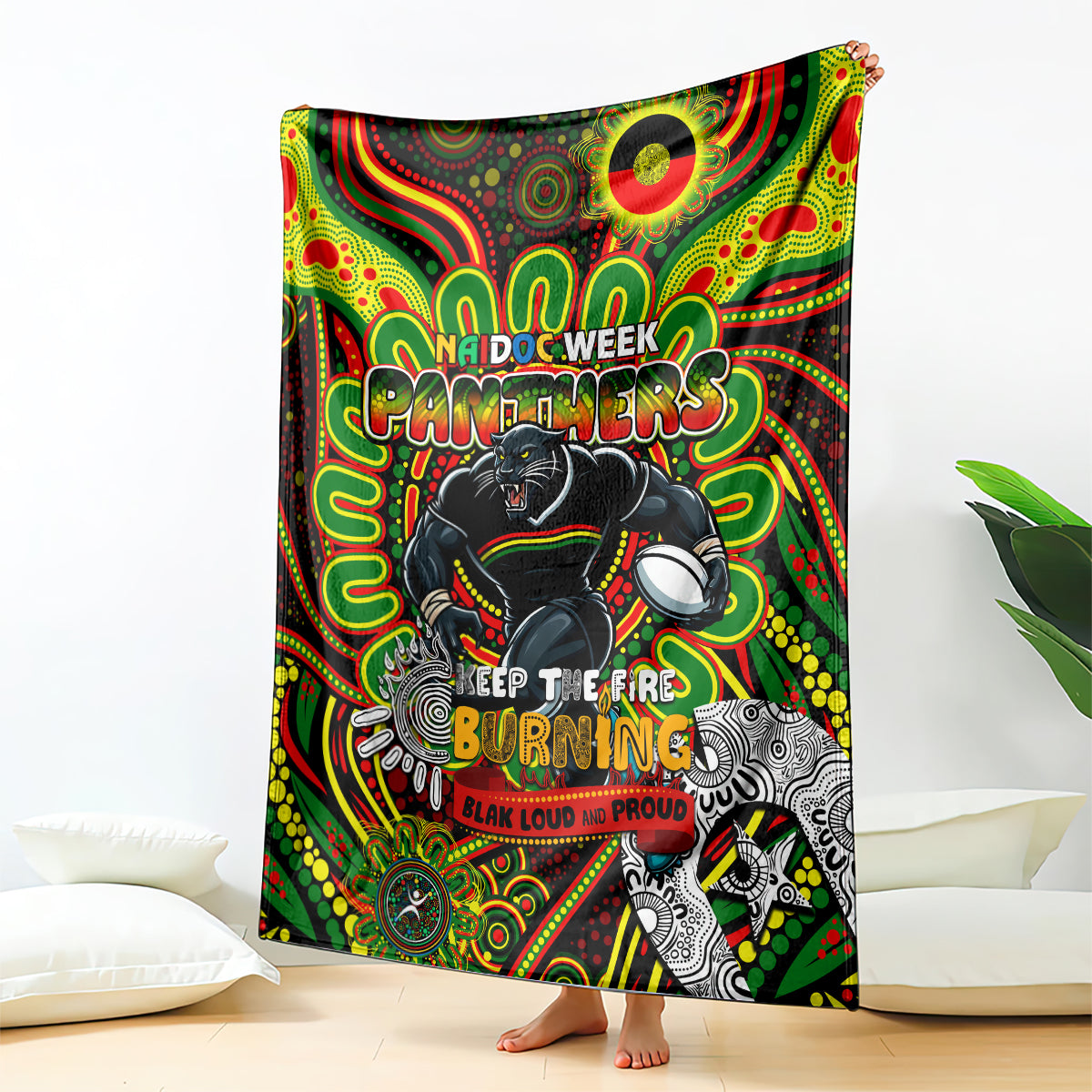 NAIDOC Week 2024 Panthers Blanket Mascot Rugby
