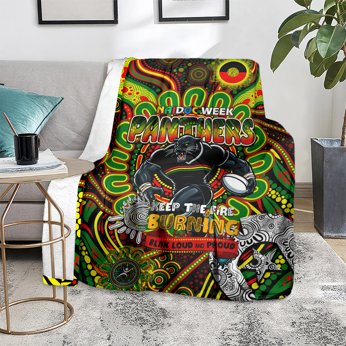 NAIDOC Week 2024 Panthers Blanket Mascot Rugby