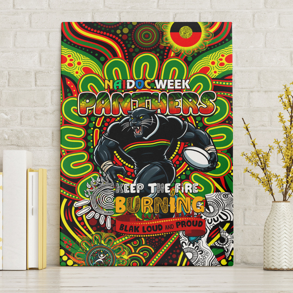 NAIDOC Week 2024 Panthers Canvas Wall Art Mascot Rugby