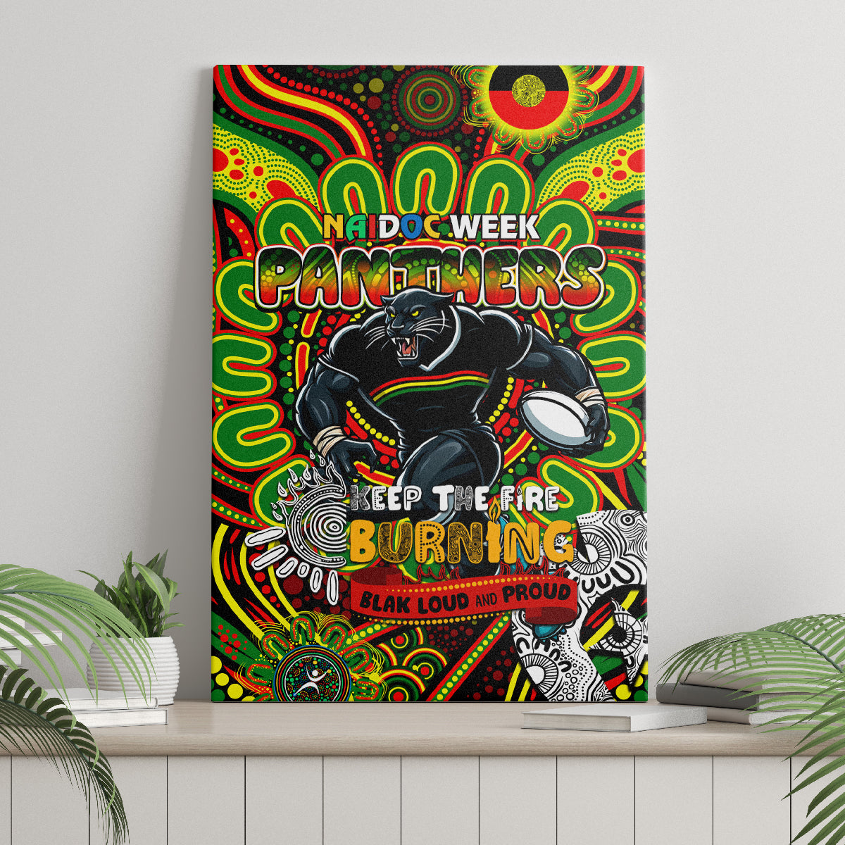 NAIDOC Week 2024 Panthers Canvas Wall Art Mascot Rugby