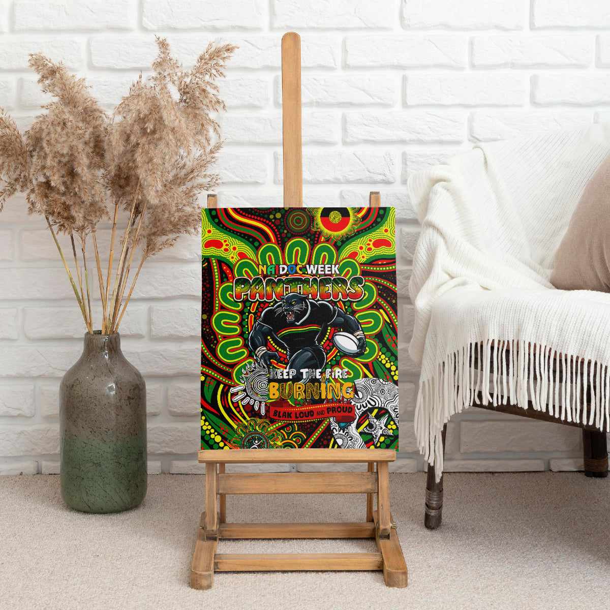 NAIDOC Week 2024 Panthers Canvas Wall Art Mascot Rugby