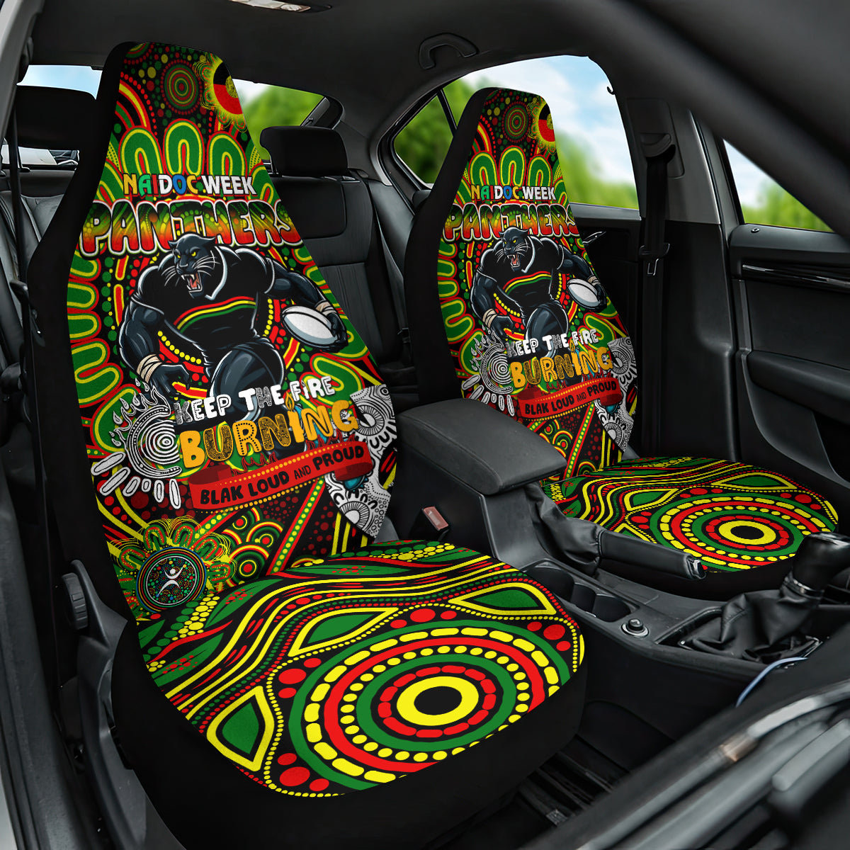 NAIDOC Week 2024 Panthers Car Seat Cover Mascot Rugby