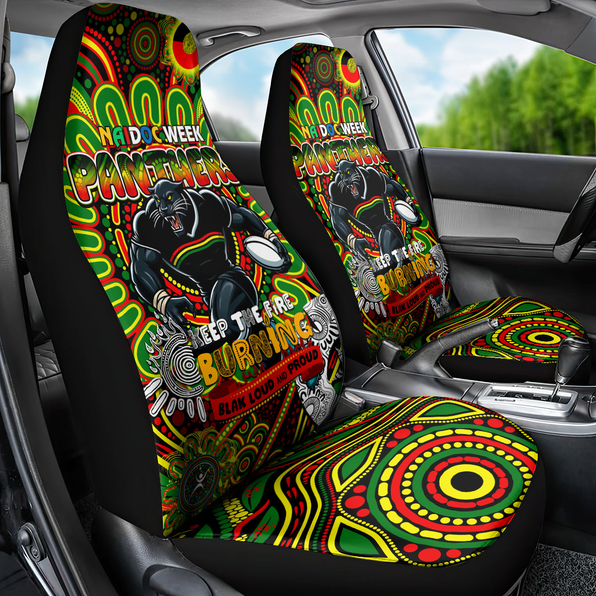 NAIDOC Week 2024 Panthers Car Seat Cover Mascot Rugby