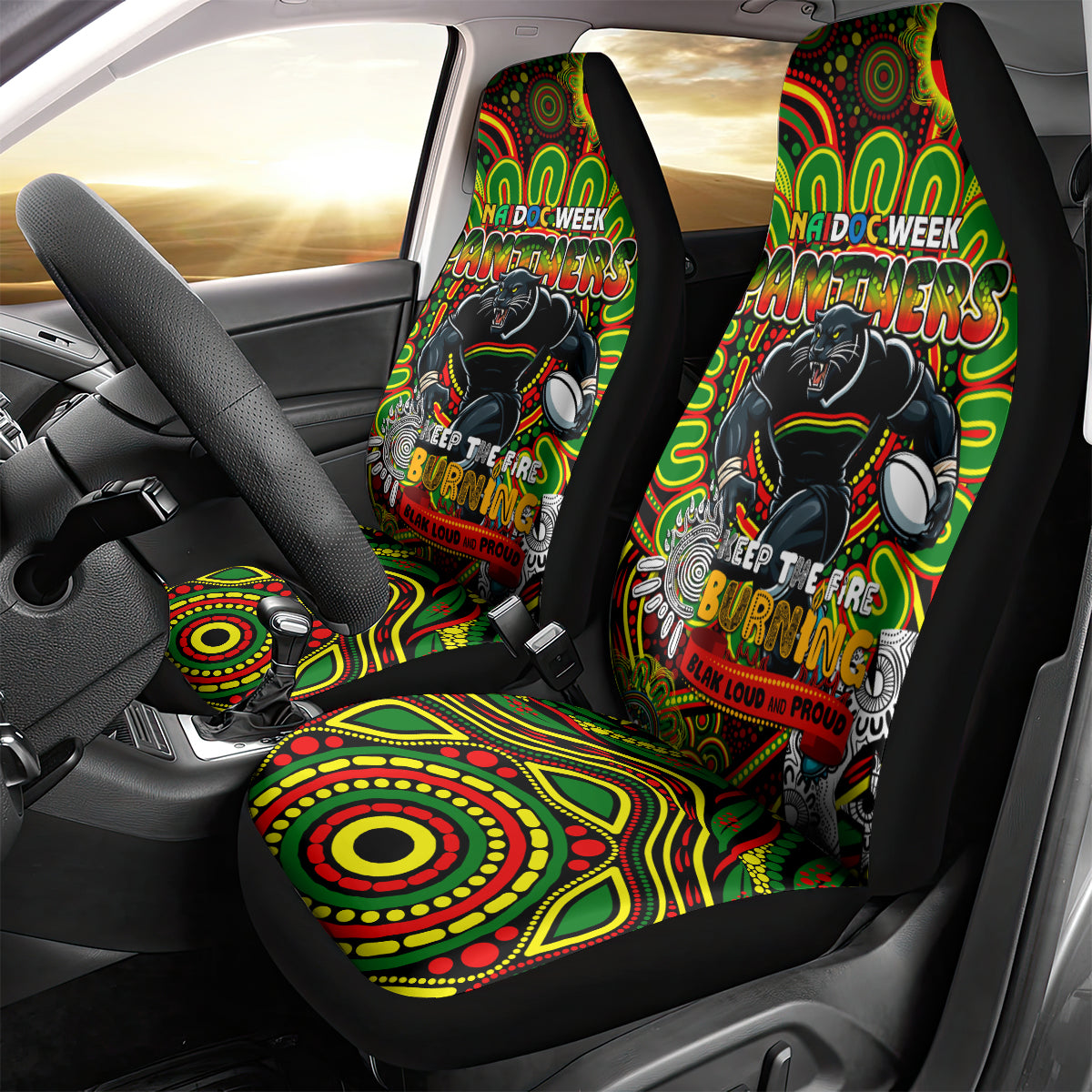 NAIDOC Week 2024 Panthers Car Seat Cover Mascot Rugby