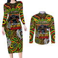 Custom NAIDOC Week 2024 Panthers Couples Matching Long Sleeve Bodycon Dress and Long Sleeve Button Shirt Mascot Rugby