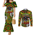 Custom NAIDOC Week 2024 Panthers Couples Matching Mermaid Dress and Long Sleeve Button Shirt Mascot Rugby