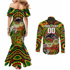 Custom NAIDOC Week 2024 Panthers Couples Matching Mermaid Dress and Long Sleeve Button Shirt Mascot Rugby