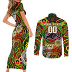Custom NAIDOC Week 2024 Panthers Couples Matching Short Sleeve Bodycon Dress and Long Sleeve Button Shirt Mascot Rugby