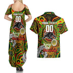 Custom NAIDOC Week 2024 Panthers Couples Matching Summer Maxi Dress and Hawaiian Shirt Mascot Rugby