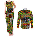 Custom NAIDOC Week 2024 Panthers Couples Matching Tank Maxi Dress and Long Sleeve Button Shirt Mascot Rugby