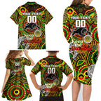 Custom NAIDOC Week 2024 Panthers Family Matching Long Sleeve Bodycon Dress and Hawaiian Shirt Mascot Rugby