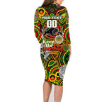 Custom NAIDOC Week 2024 Panthers Family Matching Long Sleeve Bodycon Dress and Hawaiian Shirt Mascot Rugby