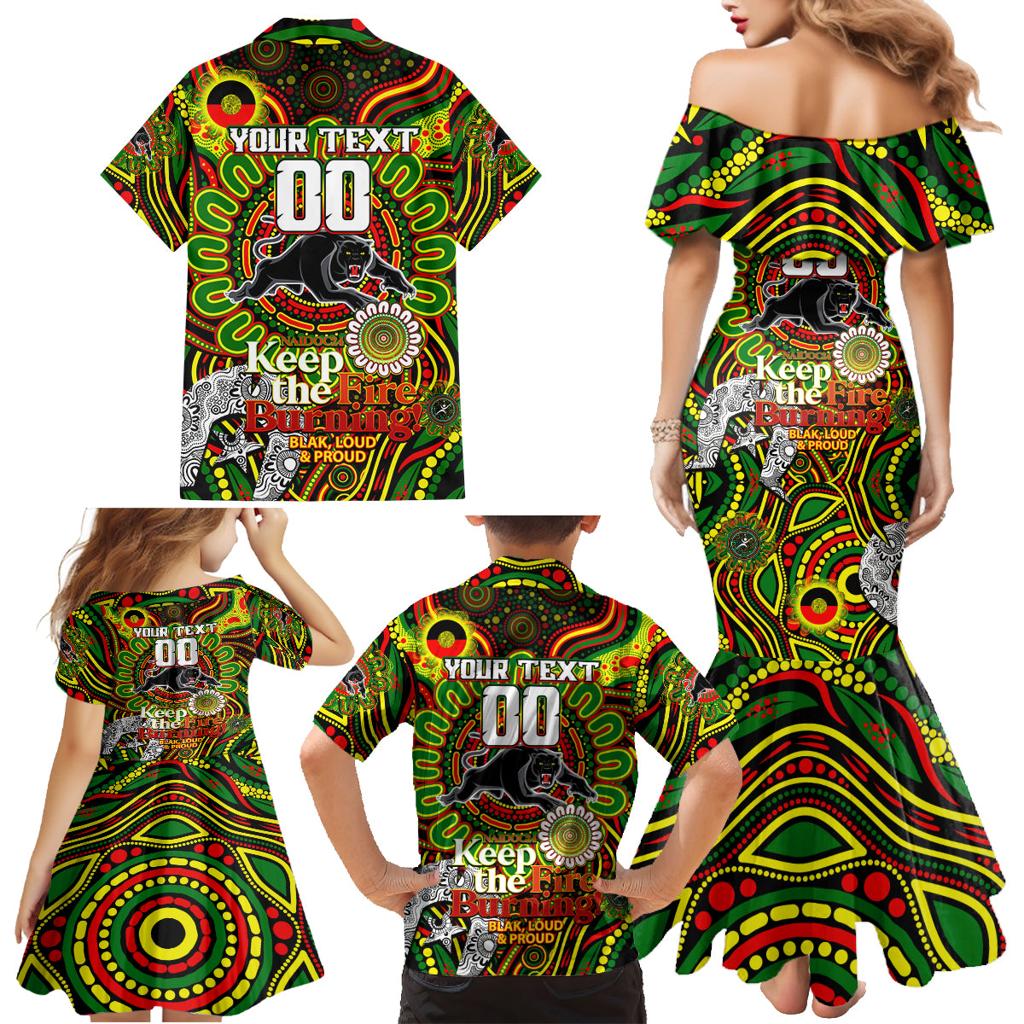 Custom NAIDOC Week 2024 Panthers Family Matching Mermaid Dress and Hawaiian Shirt Mascot Rugby