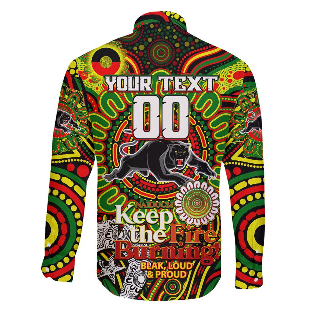 Custom NAIDOC Week 2024 Panthers Family Matching Off The Shoulder Long Sleeve Dress and Hawaiian Shirt Mascot Rugby