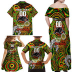Custom NAIDOC Week 2024 Panthers Family Matching Off Shoulder Maxi Dress and Hawaiian Shirt Mascot Rugby