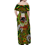 Custom NAIDOC Week 2024 Panthers Family Matching Off Shoulder Maxi Dress and Hawaiian Shirt Mascot Rugby