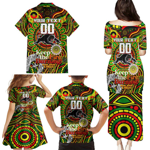 Custom NAIDOC Week 2024 Panthers Family Matching Puletasi and Hawaiian Shirt Mascot Rugby