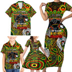 Custom NAIDOC Week 2024 Panthers Family Matching Short Sleeve Bodycon Dress and Hawaiian Shirt Mascot Rugby