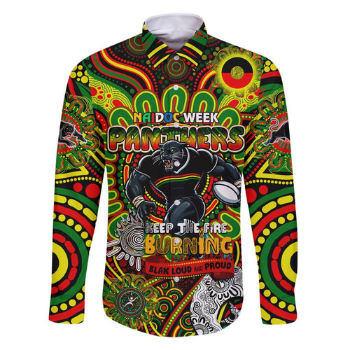 Custom NAIDOC Week 2024 Panthers Family Matching Short Sleeve Bodycon Dress and Hawaiian Shirt Mascot Rugby