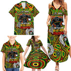 Custom NAIDOC Week 2024 Panthers Family Matching Summer Maxi Dress and Hawaiian Shirt Mascot Rugby