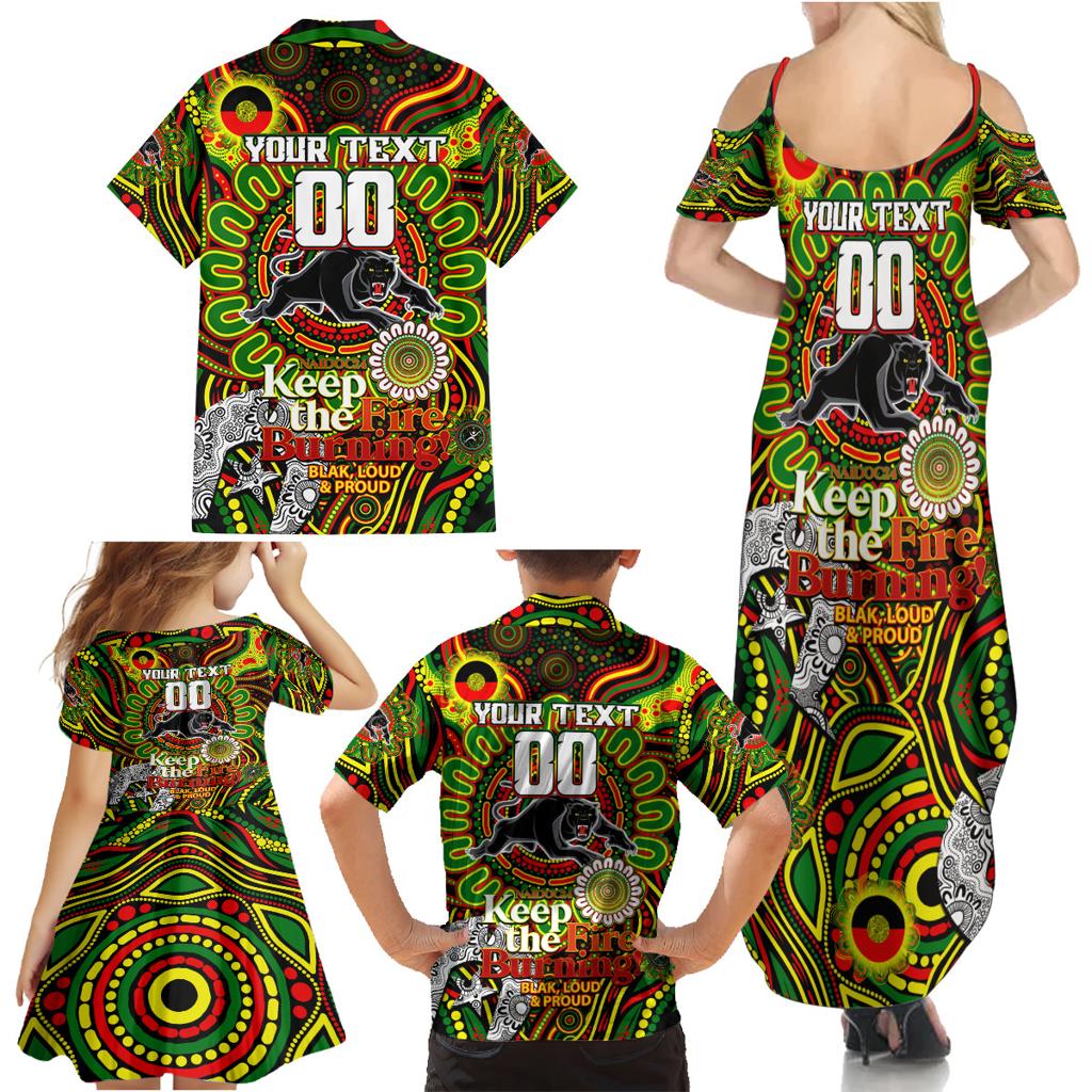 Custom NAIDOC Week 2024 Panthers Family Matching Summer Maxi Dress and Hawaiian Shirt Mascot Rugby