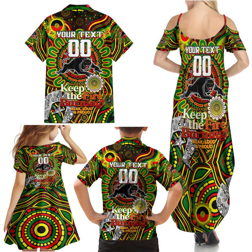 Custom NAIDOC Week 2024 Panthers Family Matching Summer Maxi Dress and Hawaiian Shirt Mascot Rugby