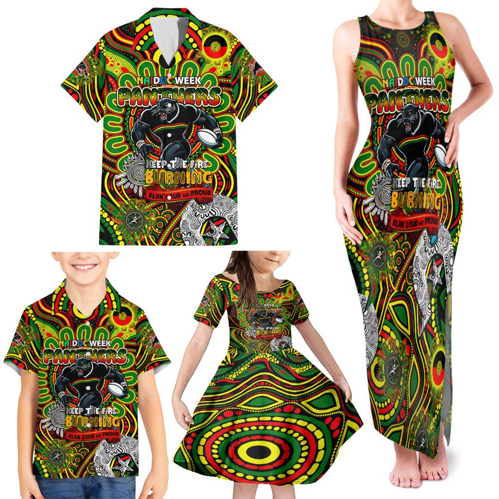 Custom NAIDOC Week 2024 Panthers Family Matching Tank Maxi Dress and Hawaiian Shirt Mascot Rugby