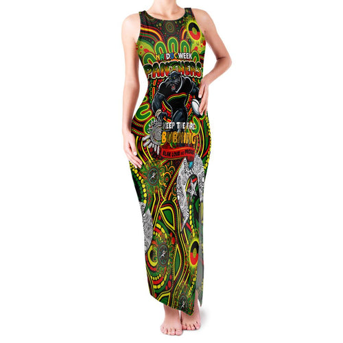 Custom NAIDOC Week 2024 Panthers Family Matching Tank Maxi Dress and Hawaiian Shirt Mascot Rugby