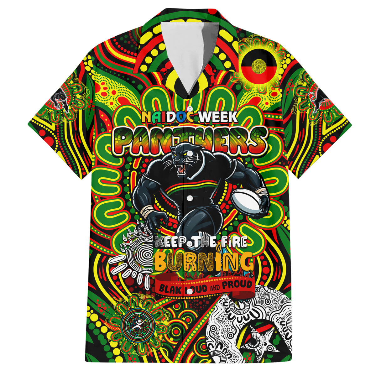 Custom NAIDOC Week 2024 Panthers Hawaiian Shirt Mascot Rugby
