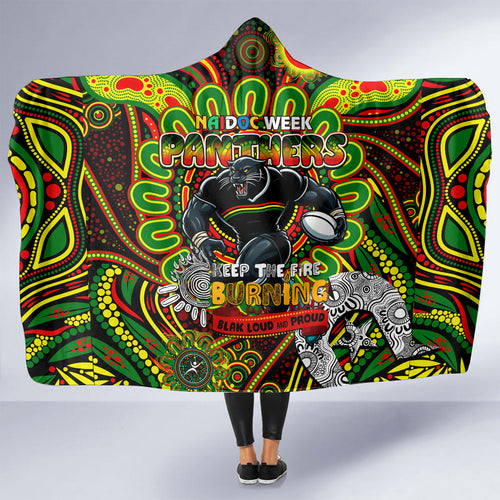 NAIDOC Week 2024 Panthers Hooded Blanket Mascot Rugby