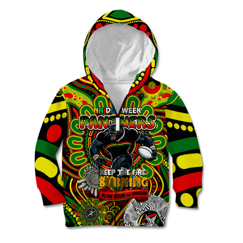 Custom NAIDOC Week 2024 Panthers Kid Hoodie Mascot Rugby