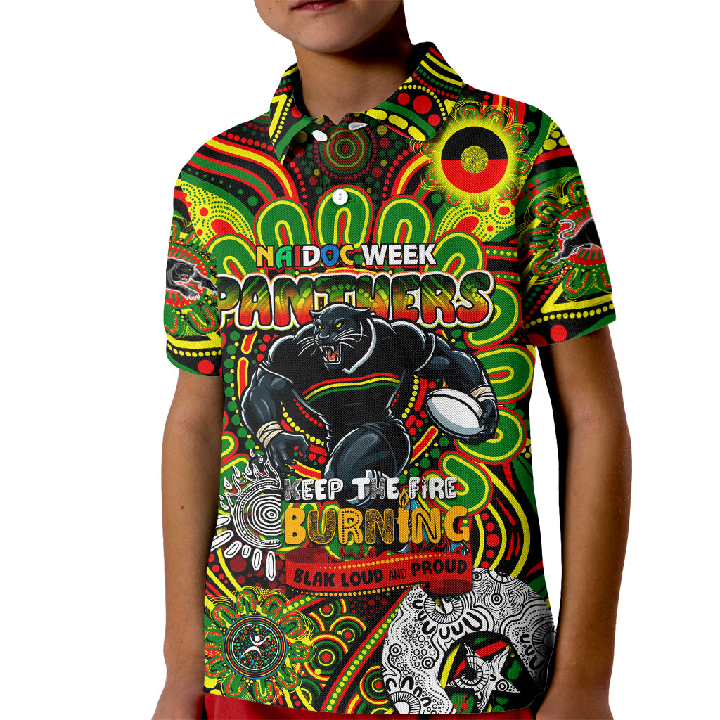 Custom NAIDOC Week 2024 Panthers Kid Polo Shirt Mascot Rugby