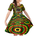 Custom NAIDOC Week 2024 Panthers Kid Short Sleeve Dress Mascot Rugby