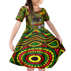 Custom NAIDOC Week 2024 Panthers Kid Short Sleeve Dress Mascot Rugby