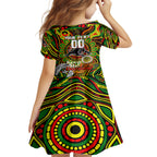 Custom NAIDOC Week 2024 Panthers Kid Short Sleeve Dress Mascot Rugby