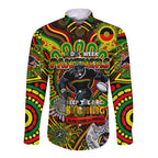 Custom NAIDOC Week 2024 Panthers Long Sleeve Button Shirt Mascot Rugby