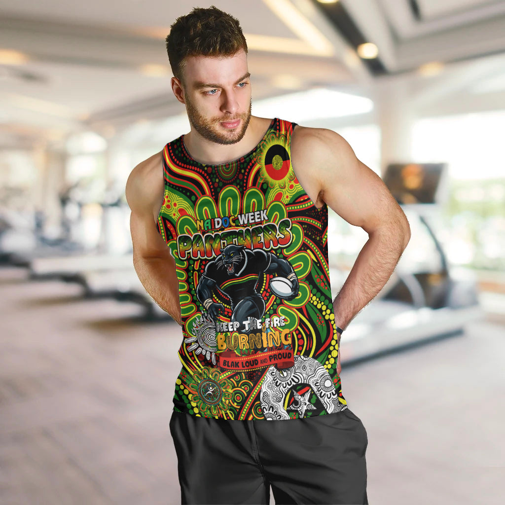 Custom NAIDOC Week 2024 Panthers Men Tank Top Mascot Rugby
