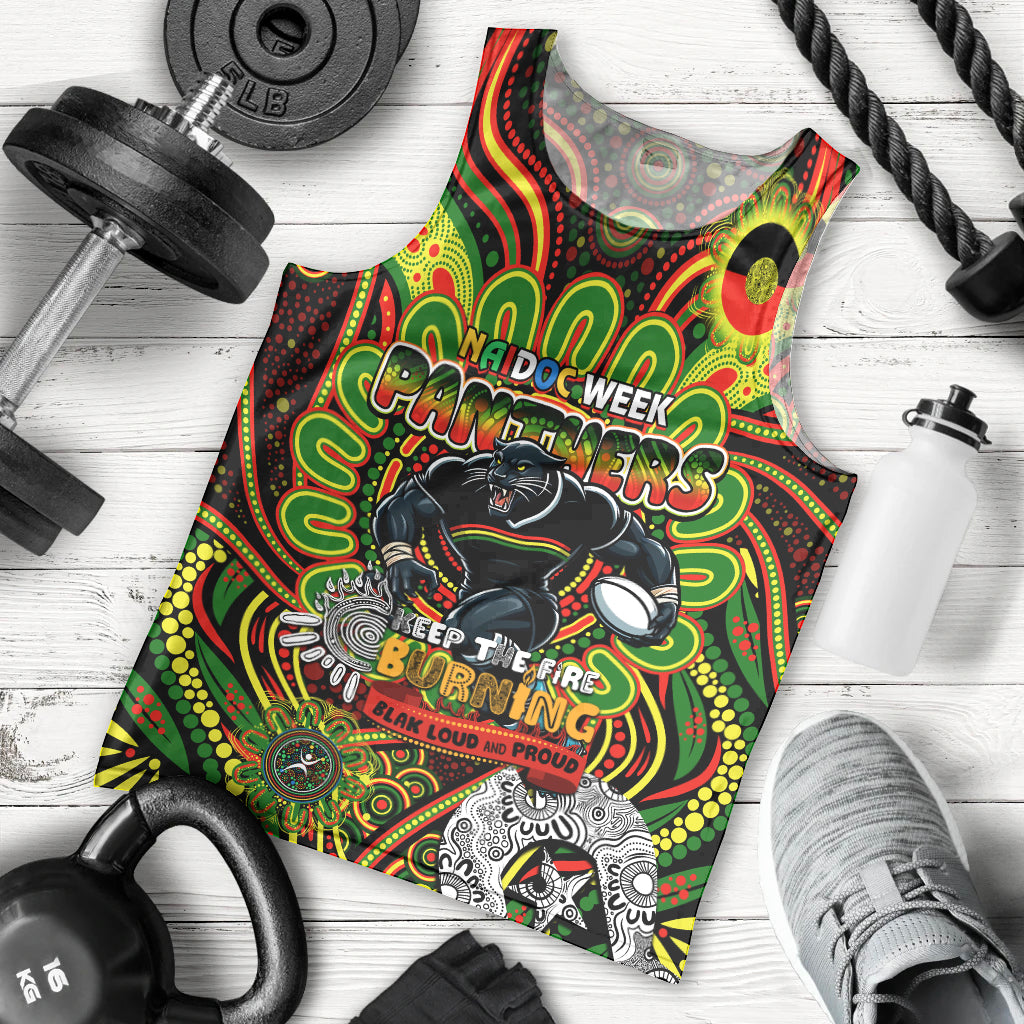 Custom NAIDOC Week 2024 Panthers Men Tank Top Mascot Rugby