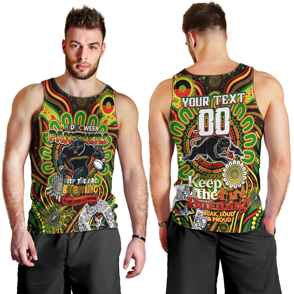 Custom NAIDOC Week 2024 Panthers Men Tank Top Mascot Rugby
