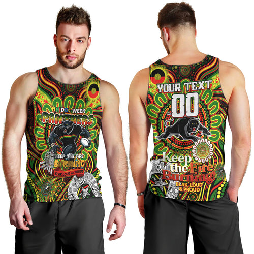 Custom NAIDOC Week 2024 Panthers Men Tank Top Mascot Rugby