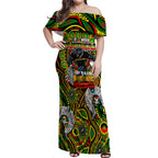Custom NAIDOC Week 2024 Panthers Off Shoulder Maxi Dress Mascot Rugby