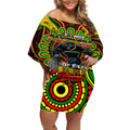 Custom NAIDOC Week 2024 Panthers Off Shoulder Short Dress Mascot Rugby