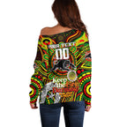 Custom NAIDOC Week 2024 Panthers Off Shoulder Sweater Mascot Rugby