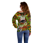Custom NAIDOC Week 2024 Panthers Off Shoulder Sweater Mascot Rugby