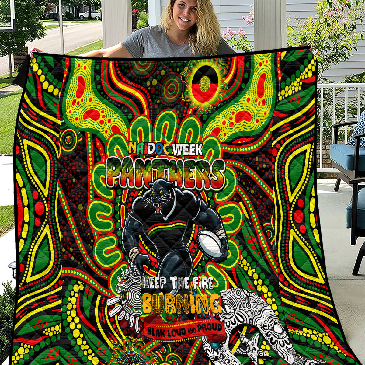 NAIDOC Week 2024 Panthers Quilt Mascot Rugby