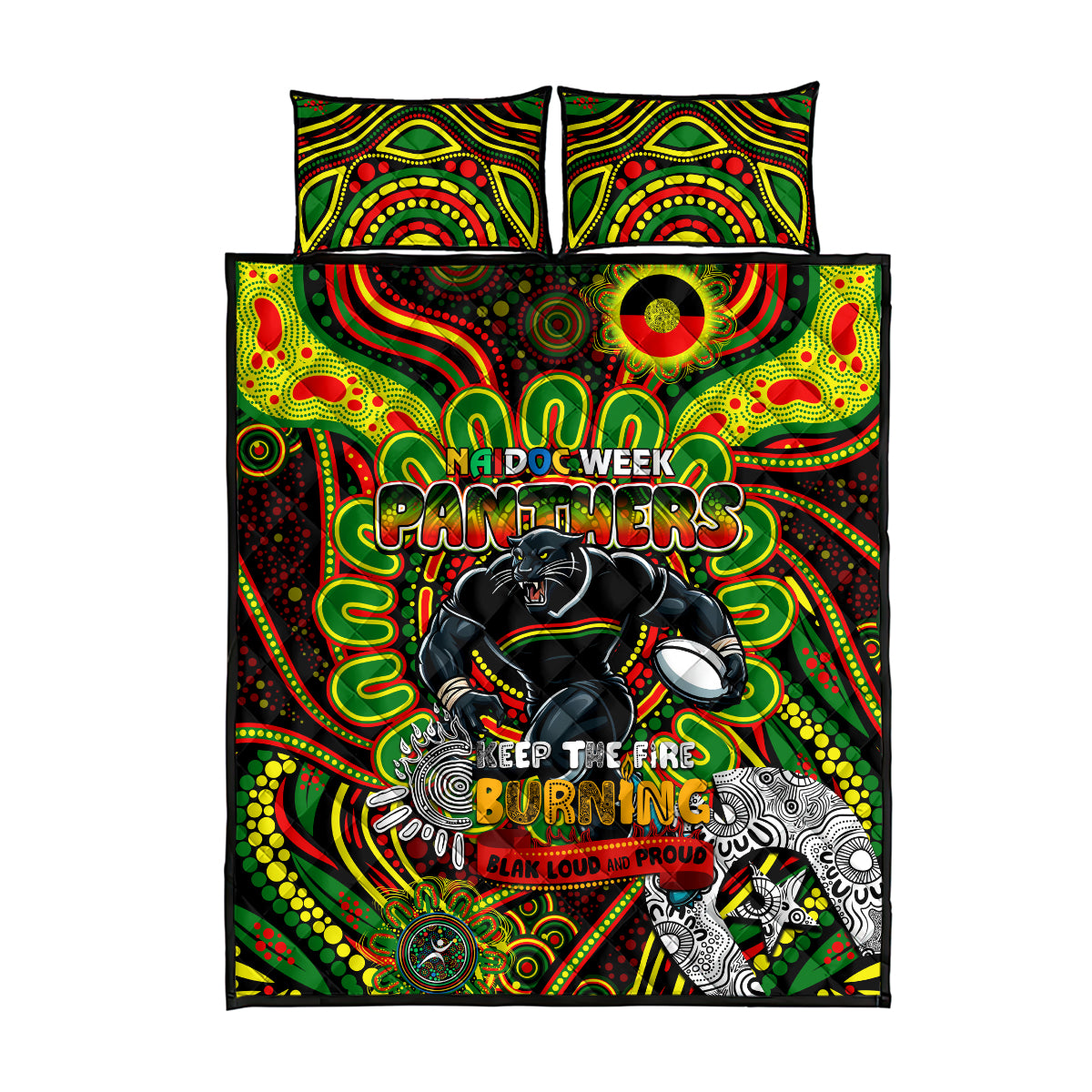 NAIDOC Week 2024 Panthers Quilt Bed Set Mascot Rugby